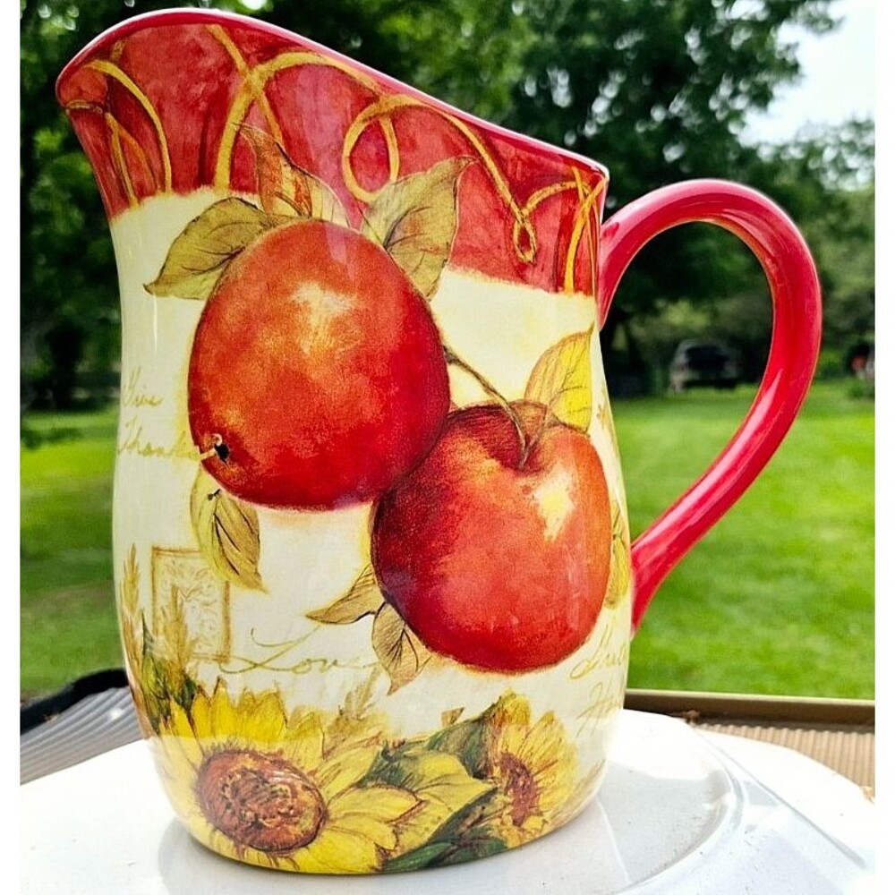 Certified International Susan Winget Apple Harvest Design Pitcher / Urn 9" Tall